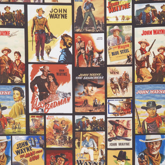 John Wayne - Main Collage Black Yardage