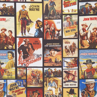 John Wayne - Main Collage Black Yardage