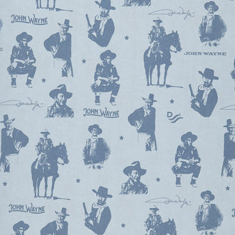 John Wayne - Silhouettes Blue Yardage