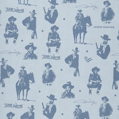 John Wayne - Silhouettes Blue Yardage