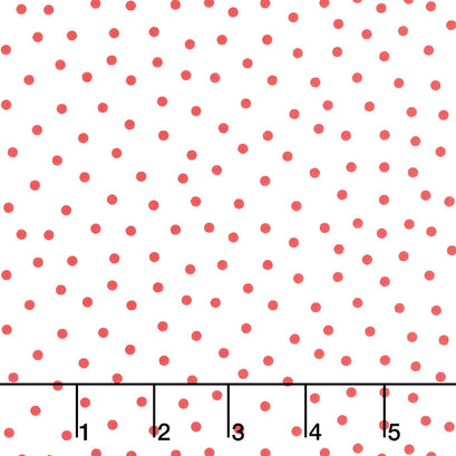 Joy - Festive Dot White Red Yardage