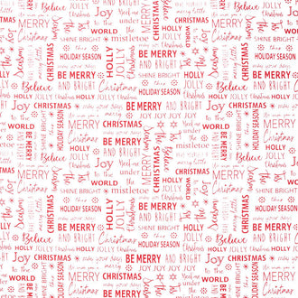 Joy - Tis the Season White Red Yardage