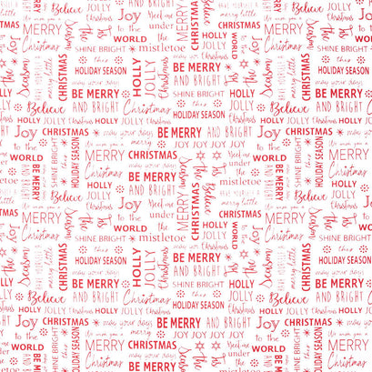 Joy - Tis the Season White Red Yardage