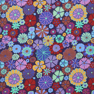 Kaffe Artisan - Artisan Folk Flower Purple Yardage