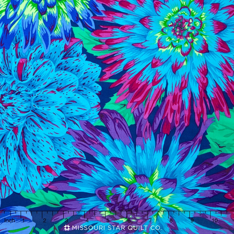 Kaffe Caribbean - Cactus Dahlia Blue Yardage