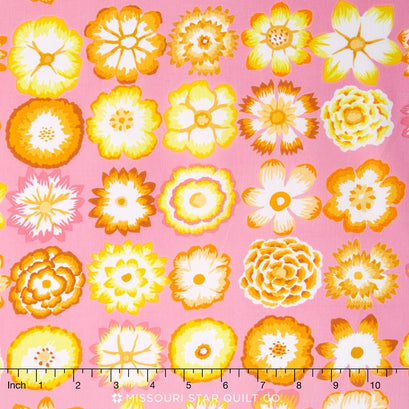 Kaffe Collective - Pastel Button Flowers Pink Yardage