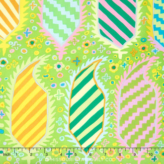 Kaffe Collective - Warm 2016 Striped Heraldic Green Yardage