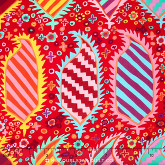 Kaffe Collective - Warm 2016 Striped Heraldic Red Yardage