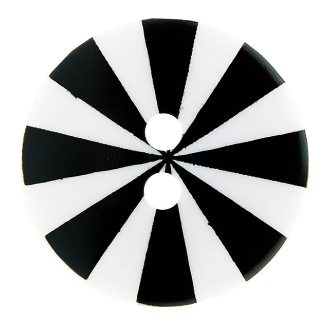 Kaffe Fassett Button - 3/4" Black & White Radiate