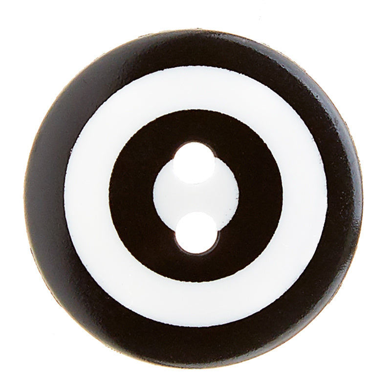 Kaffe Fassett Button - 3/4" Black & White Target