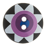Kaffe Fassett Button - 3/4" Black Multi Star Flower