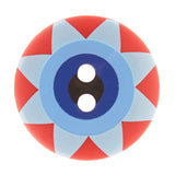 Kaffe Fassett Button - 3/4" Red Multi Star Flower Primary Image