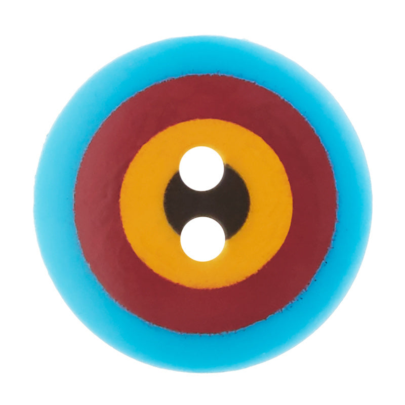 Kaffe Fassett Button - 5/8" Blue Multi Target