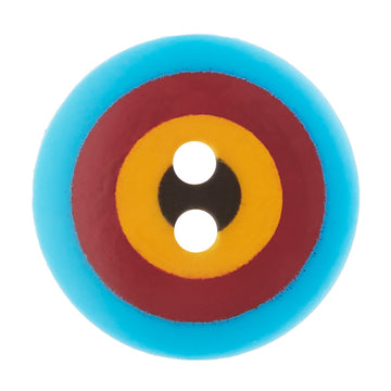 Kaffe Fassett Button - 5/8" Blue Multi Target