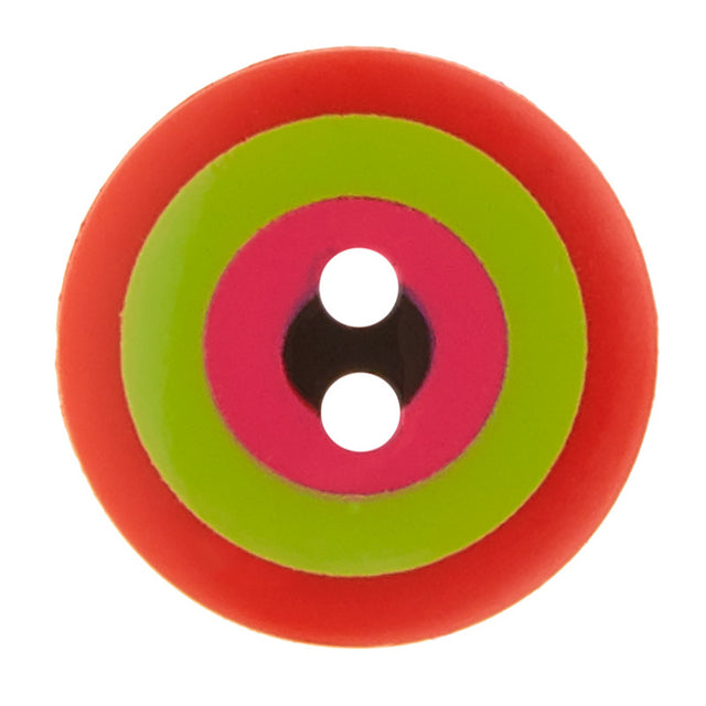 Kaffe Fassett Button - 5/8" Orange & Green Target