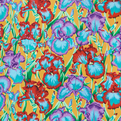 Kaffe Fassett Collective August 2020 - Bearded Iris Ochre Yardage