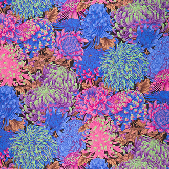 Kaffe Fassett Collective - August 2021 Dark Hokusai's Mums Cool Yardage