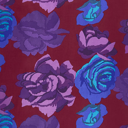 Kaffe Fassett Collective Fall 2017 - Dusk Rose Clouds Maroon Yardage