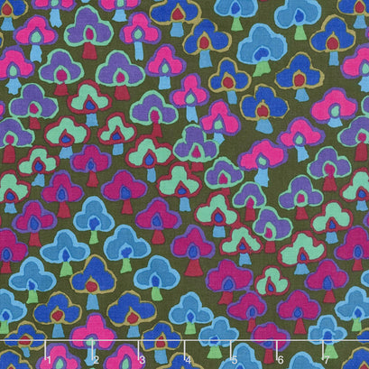 Kaffe Fassett Collective Fall 2017 - Dusk Trefoil Blue Yardage