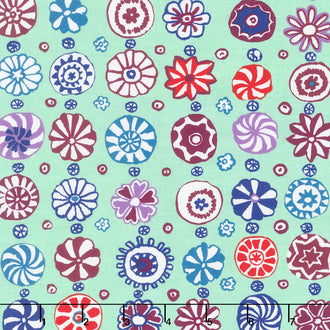 Kaffe Fassett Collective Fall 2017 - Sunrise Whirligig Celadon Yardage