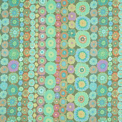 Kaffe Fassett Collective Fall 2018 - Day Row Flowers Green Yardage