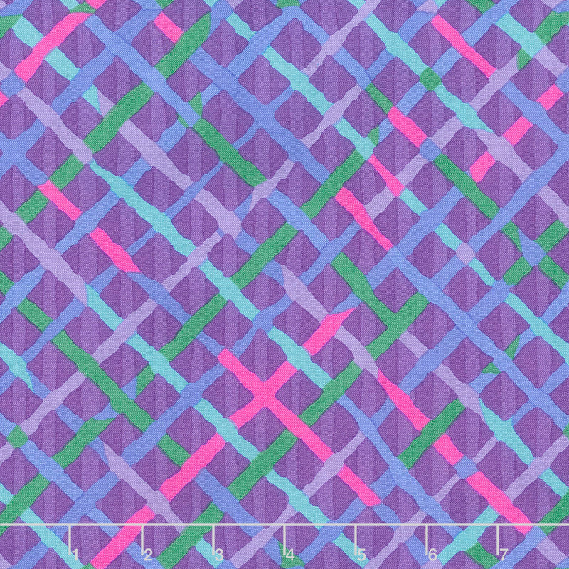 Kaffe Fassett Collective - February 2020 Warm Mad Plaid Plum Yardage