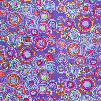 Kaffe Fassett Collective - February 2020 Warm Mosaic Circles Blue Yardage
