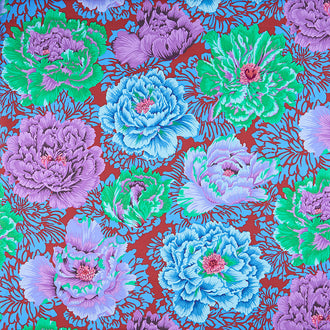 Kaffe Fassett Collective - February 2021 Cool Brocade Peony Cool Yardage