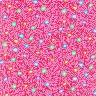 Kaffe Fassett Collective - February 2021 Hot Moss Flower Pink Yardage