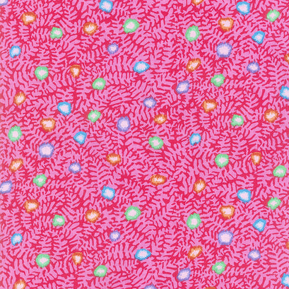Kaffe Fassett Collective - February 2021 Hot Moss Flower Pink Yardage