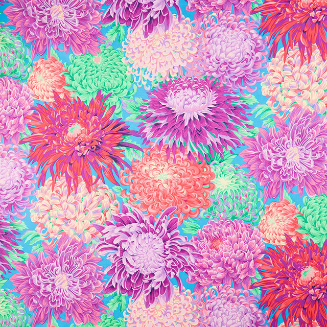 Kaffe Fassett Collective February 2022 - Mars Colorway Japanese Chrysanthemum Magenta Yardage