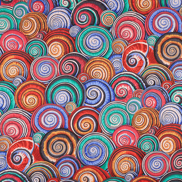 Kaffe Fassett Collective February 2022 - Mars Colorway Spiral Shells Dark Yardage Primary Image