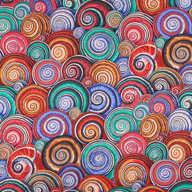 Kaffe Fassett Collective February 2022 - Mars Colorway Spiral Shells Dark Yardage Primary Image