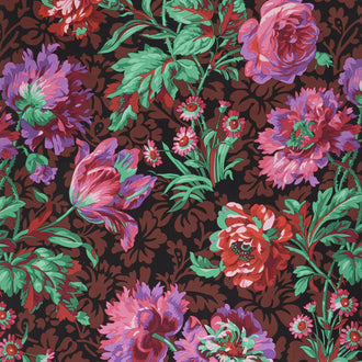 Kaffe Fassett Collective Spring 2018 - Dark Baroque Floral Black Yardage