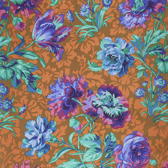 Kaffe Fassett Collective Spring 2018 - Dark Baroque Floral Blue Yardage