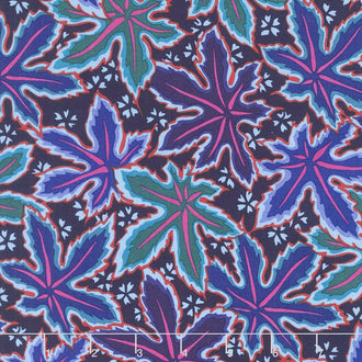 Kaffe Fassett Collective Spring 2018 - Dark Lacy Leaf Blue Yardage