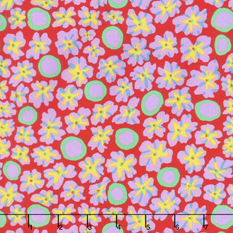 Kaffe Fassett Collective Spring 2019 - Bright Primulas Orange Red Yardage