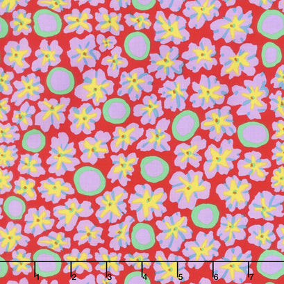Kaffe Fassett Collective Spring 2019 - Bright Primulas Orange Red Yardage