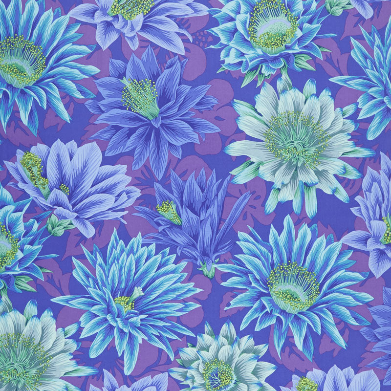 Kaffe Fassett Collective Spring 2019 - Dark Cactus Flower Purple Yardage Primary Image