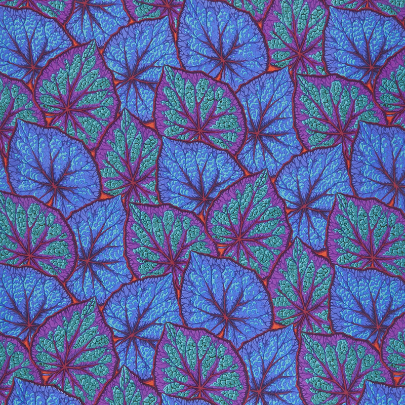 Kaffe Fassett Collective - Stash Begonia Leaves Cobalt Yardage