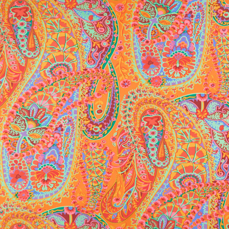 Kaffe Fassett Collective - Stash Paisley Jungle Tangerine Yardage Primary Image