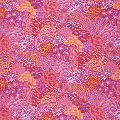 Kaffe Fassett Collective - Stash Scarlet Florals Oriental Trees Magenta Yardage