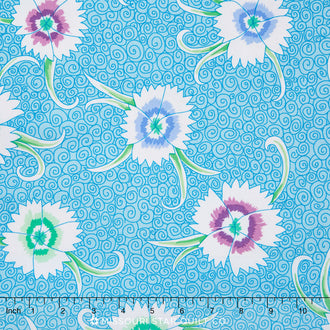 Kaffe Fassett Cool Collective - Dianthus Turquoise Yardage