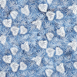 Kasuri - Leaves Blueberry Yardage