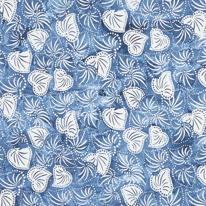 Kasuri - Leaves Blueberry Yardage