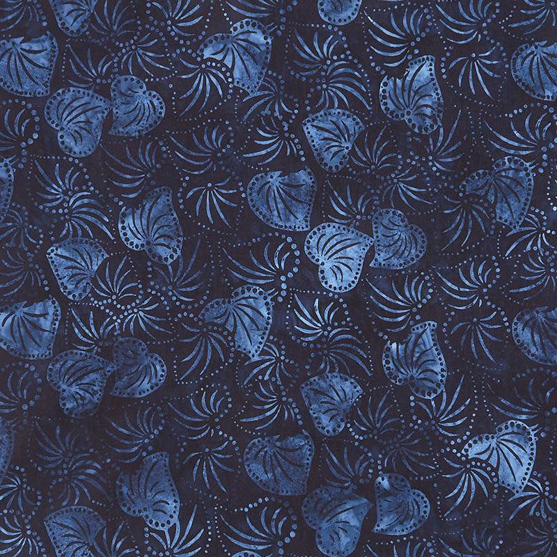 Kasuri - Leaves Indigo Yardage