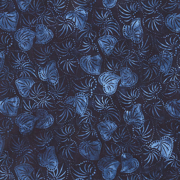 Kasuri - Leaves Indigo Yardage