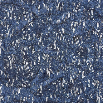 Kasuri - Plants Navy Yardage