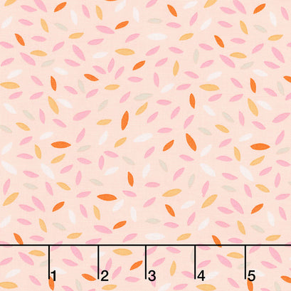 Kenzie - Sprinkled Leaves Peach Yardage