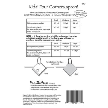 Kids' Four Corners Apron! Pattern